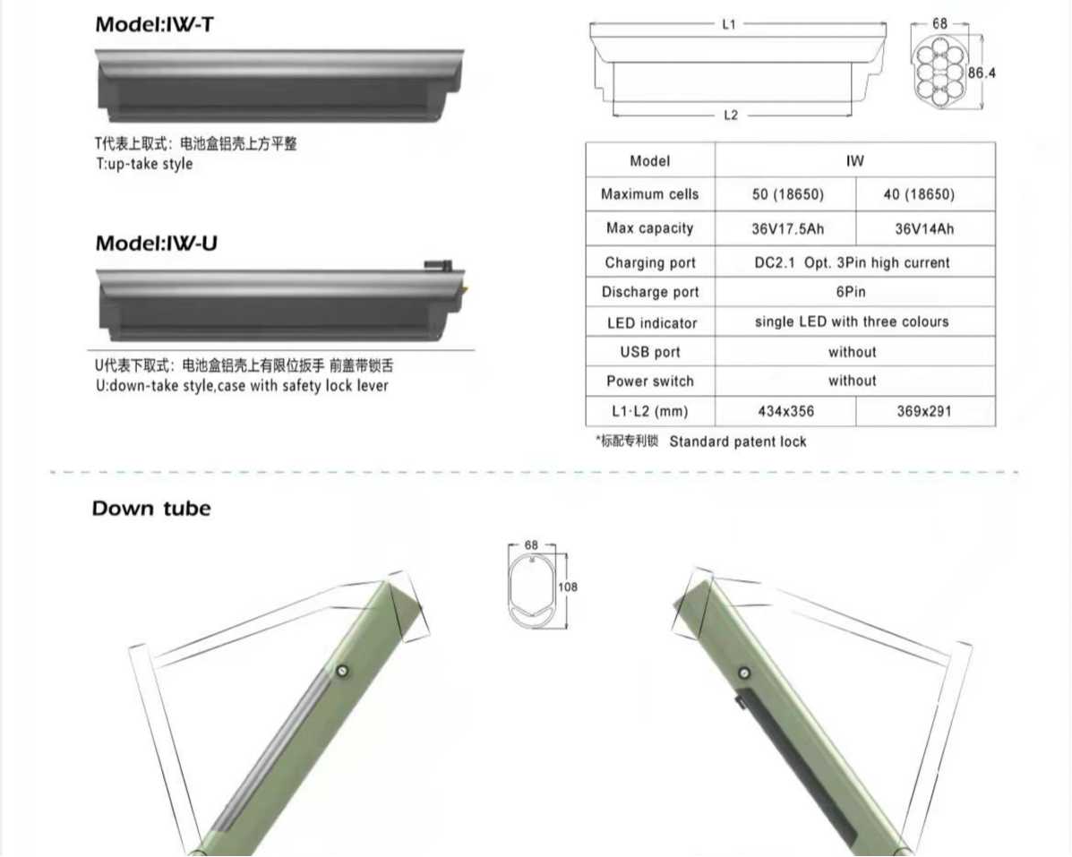 E BIKE BATTERIE FÜR RAHMEN