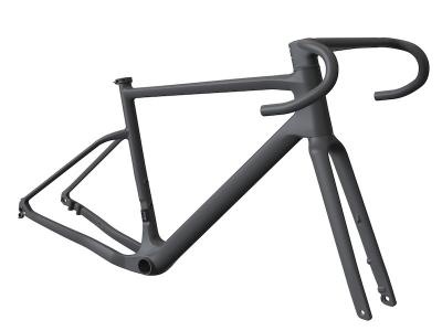 TDC-GR55 2023 Scheibenbrems-Carbon-Gravel-Bike-Rahmenset mit integriertem Lenker